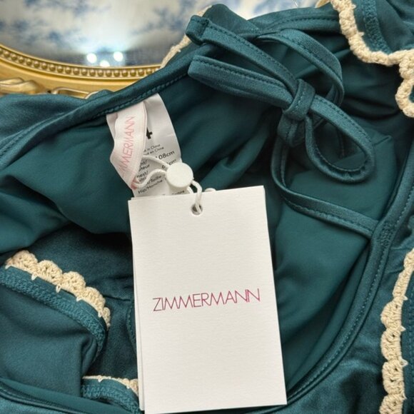 🆕 ZIMMERMANN KIDS 🧿 NWT Ginger Trim Frill 1PC, Teal Green - Sz 4Y - Picture 10 of 12